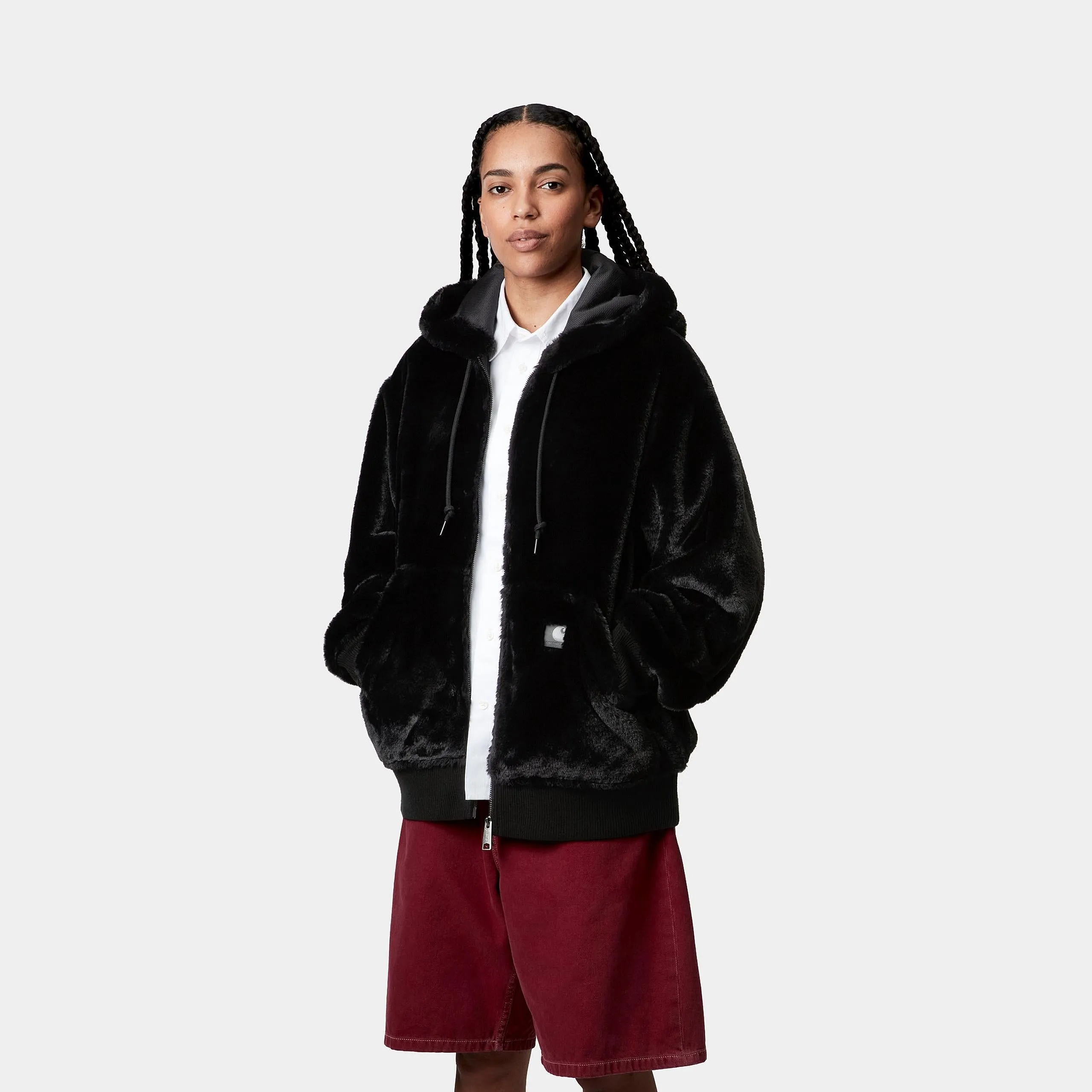 Carhartt WIP Womens Active Faux Fur Jacket | Black sold by The Foot Factory product image thumbnail 3