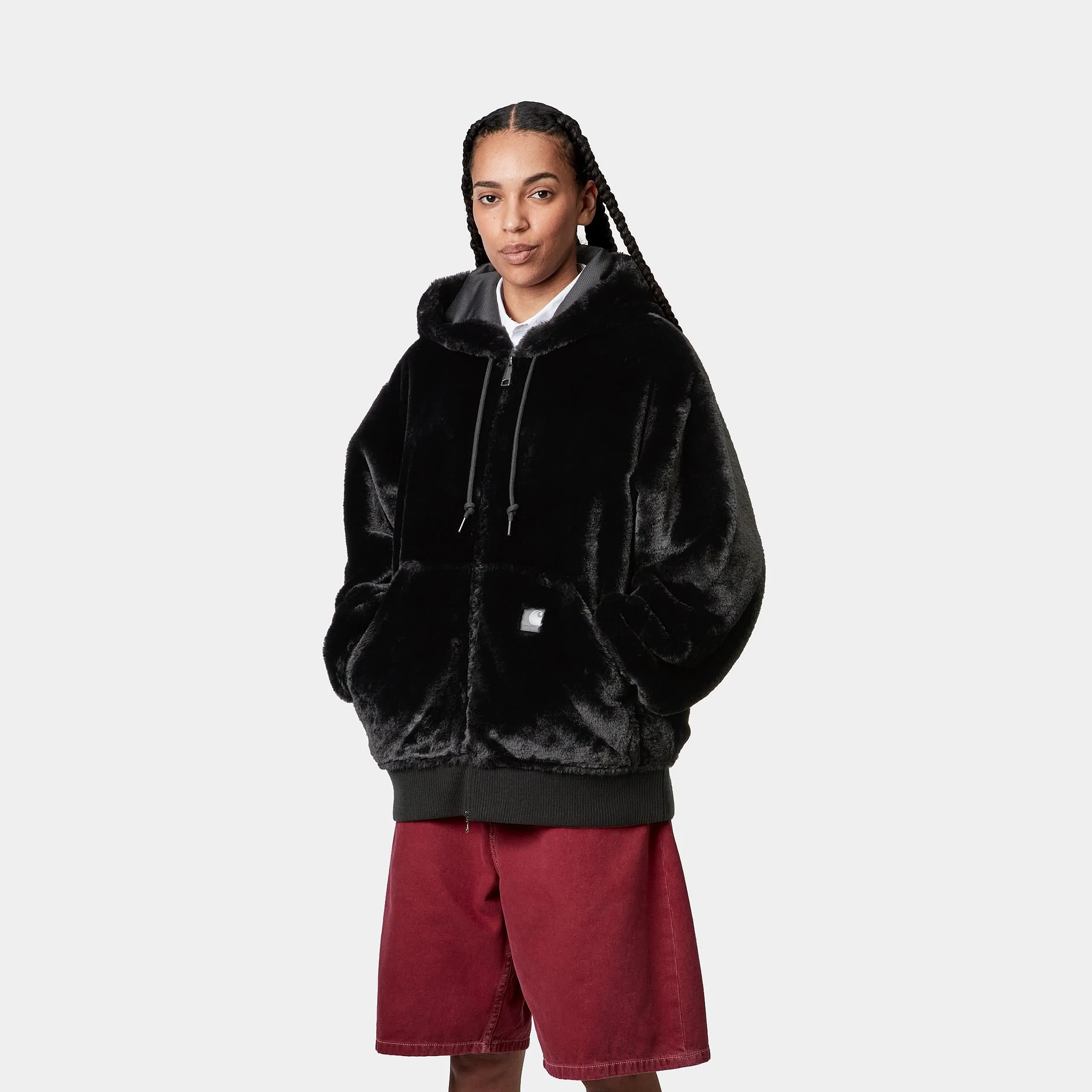 Carhartt WIP Womens Active Faux Fur Jacket | Black sold by The Foot Factory product image thumbnail 5