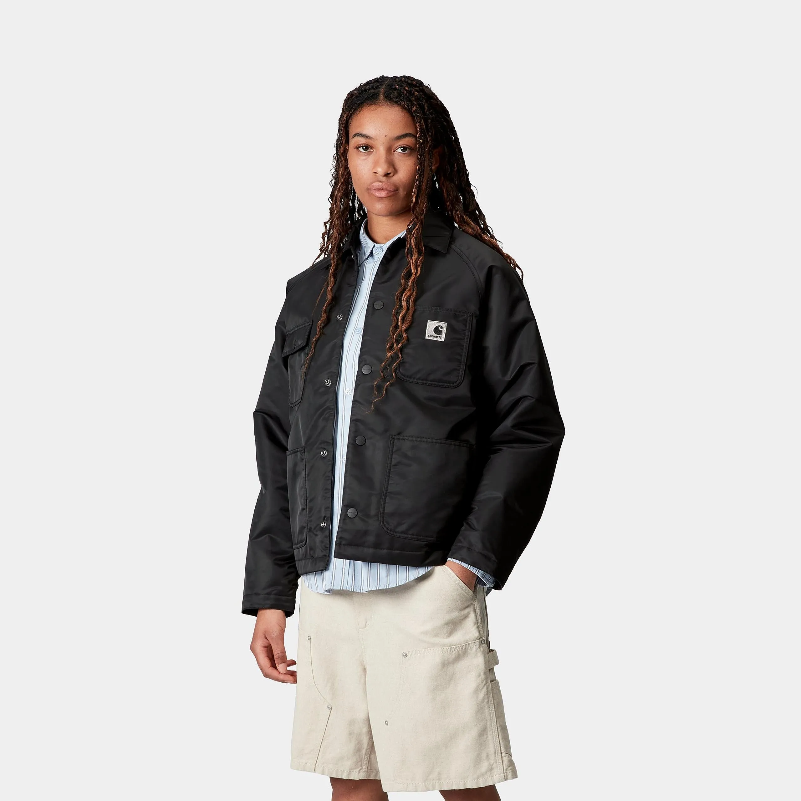 Carhartt WIP Womens Alumni Chore Coat Jacket | Black sold by The Foot Factory product image thumbnail 4