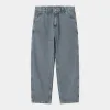 Carhartt WIP Mens OG Single Knee Denim Pant | Black / Blue Fog Garment Dyed sold by The Foot Factory