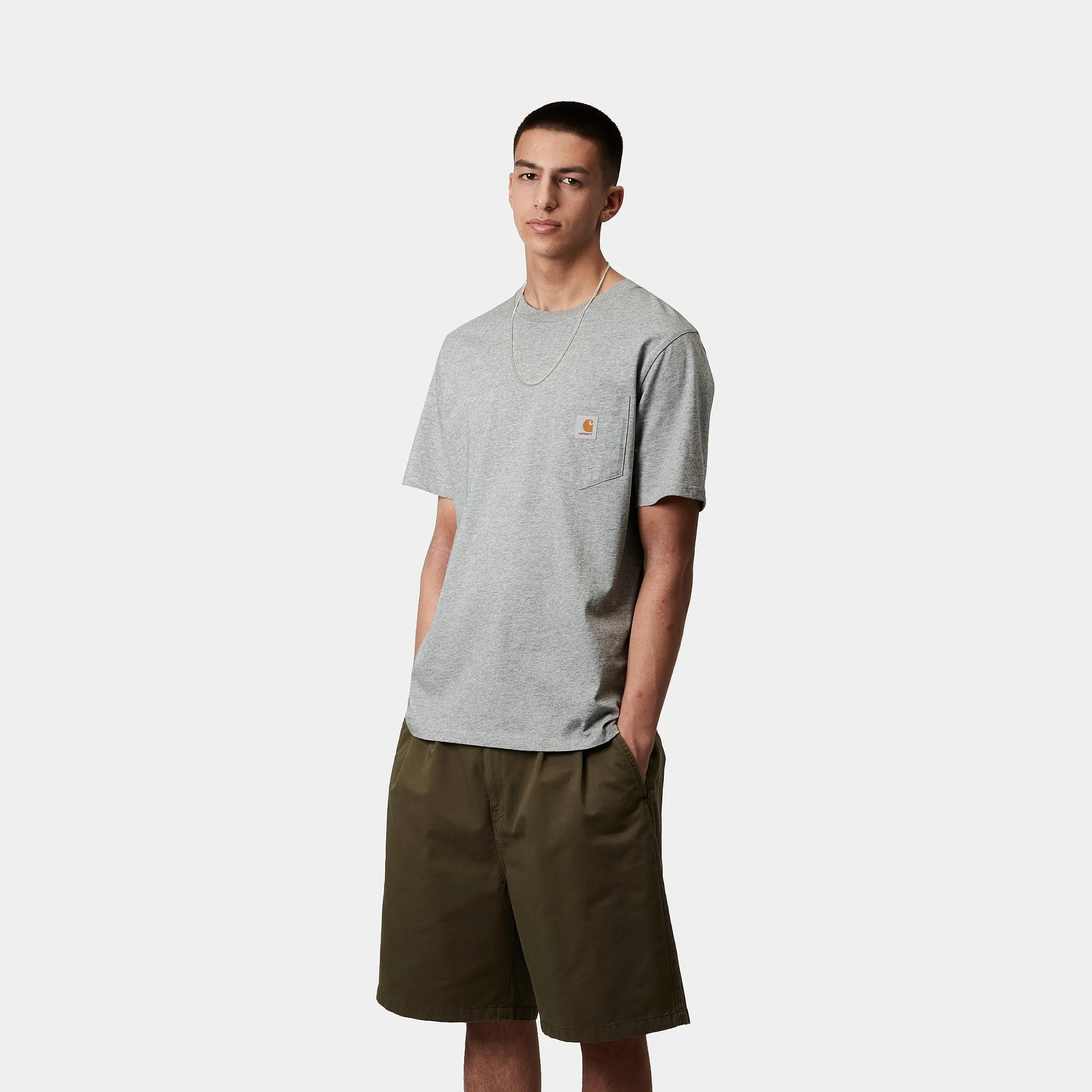 Carhartt WIP Mens Pocket T-Shirt | Grey Heather sold by The Foot Factory product image thumbnail 3