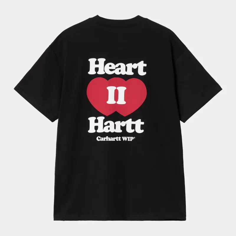 Carhartt WIP Mens Heart II Hartt T-Shirt | Black sold by The Foot Factory