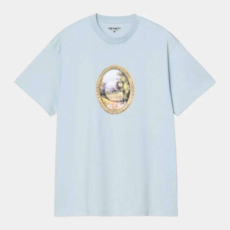 Carhartt WIP Mens Mirror T-Shirt | Blue Fog sold by The Foot Factory