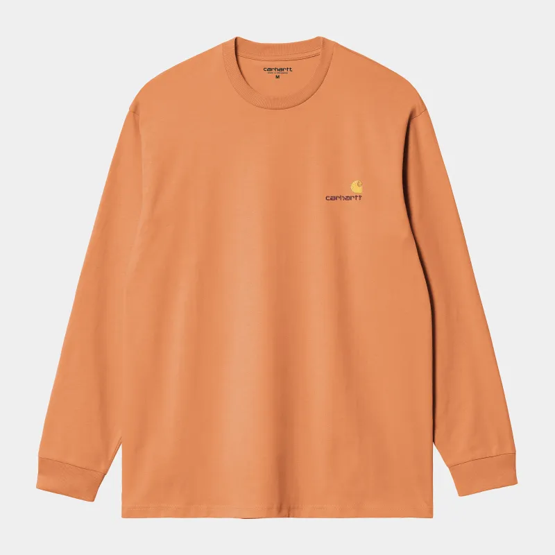 Carhartt WIP Mens American Script Long Sleeve T-Shirt | Redhaven sold by The Foot Factory