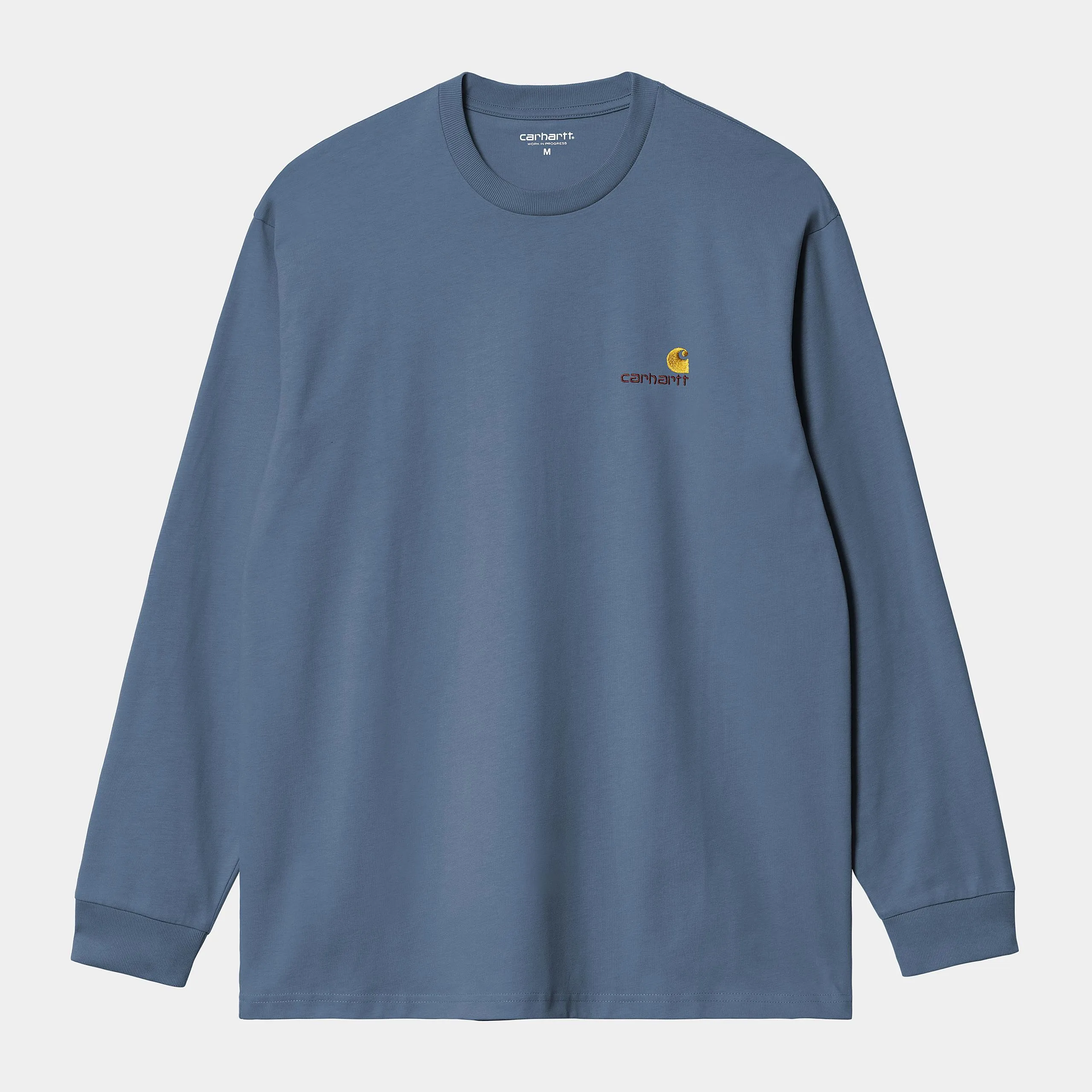 Carhartt WIP Mens American Script Long Sleeve T-Shirt | Sorrent sold by The Foot Factory