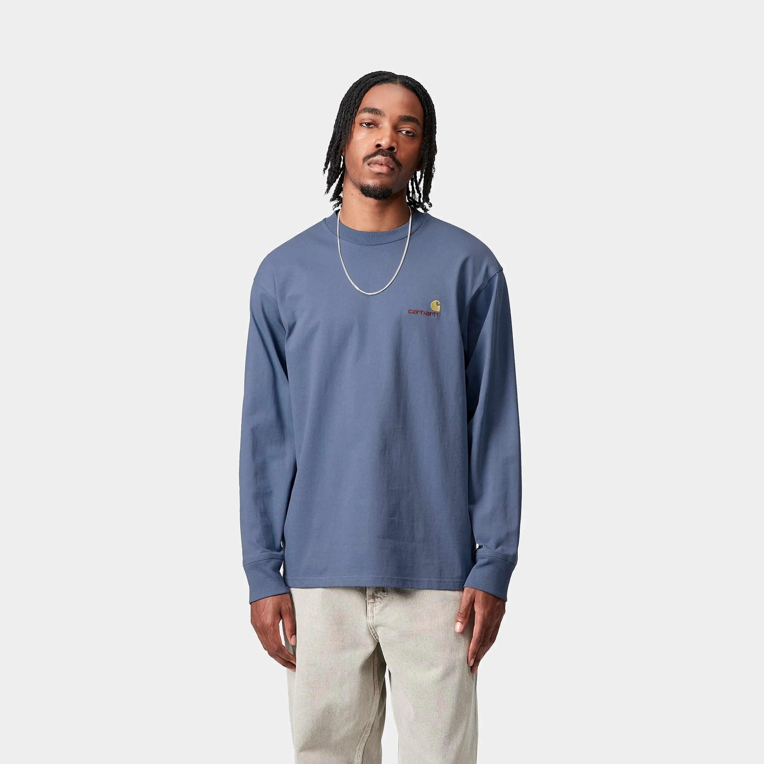 Carhartt WIP Mens American Script Long Sleeve T-Shirt | Sorrent sold by The Foot Factory product image thumbnail 3