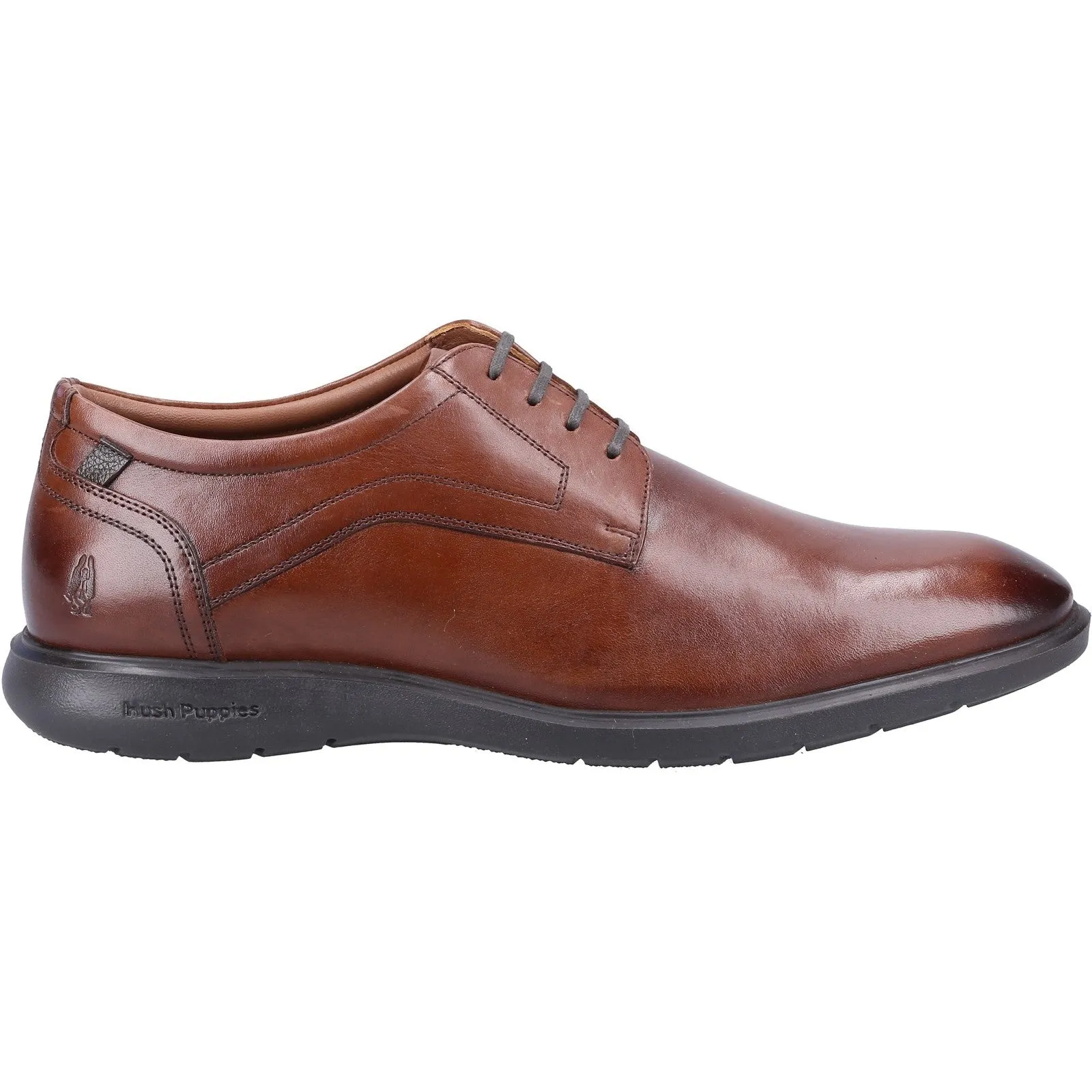 Hush Puppies Mens Amos Leather Shoe - Brown sold by The Foot Factory