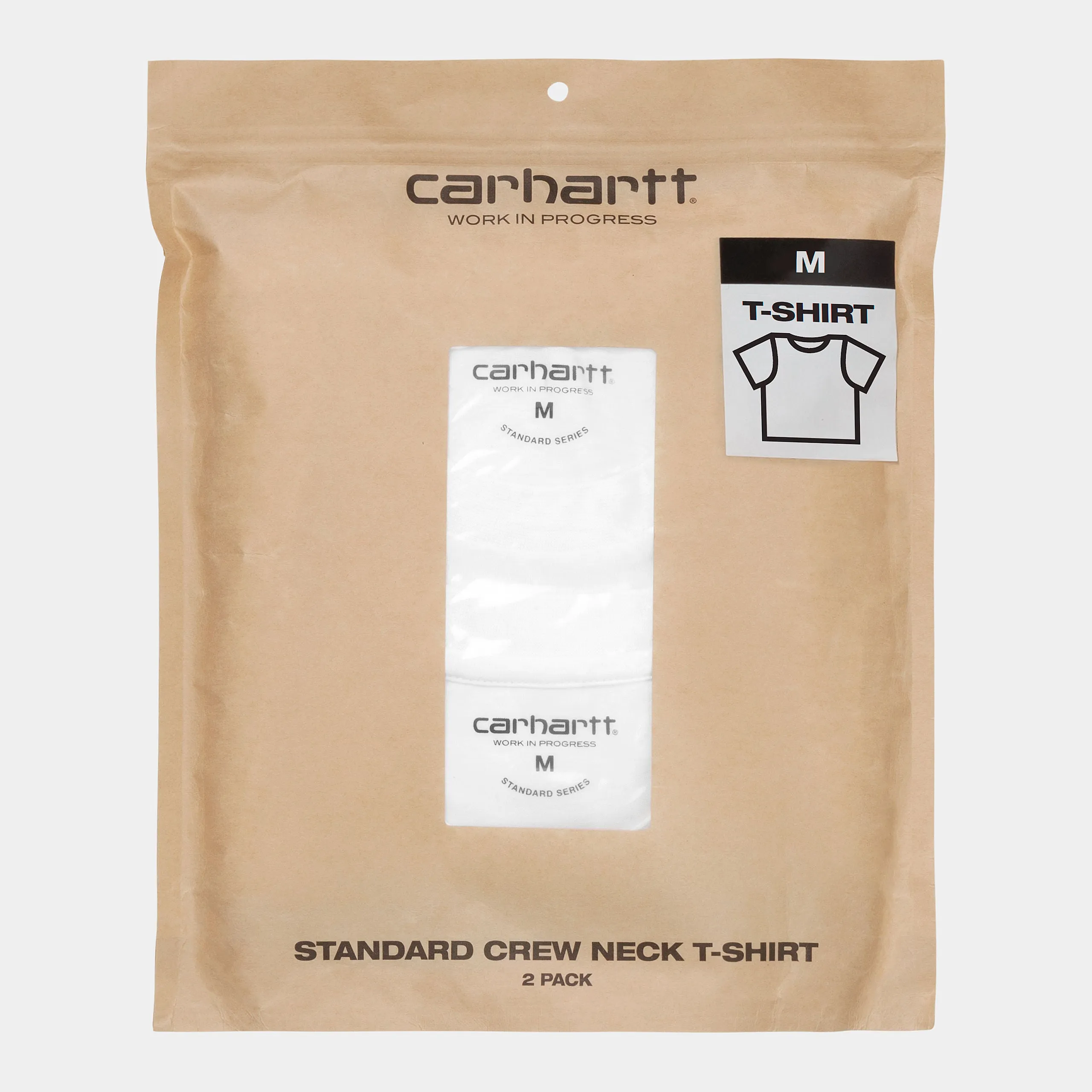 Carhartt WIP Mens Standard Crew Neck Short Sleeve T-Shirt (2 Pack) - White sold by The Foot Factory product image thumbnail 2