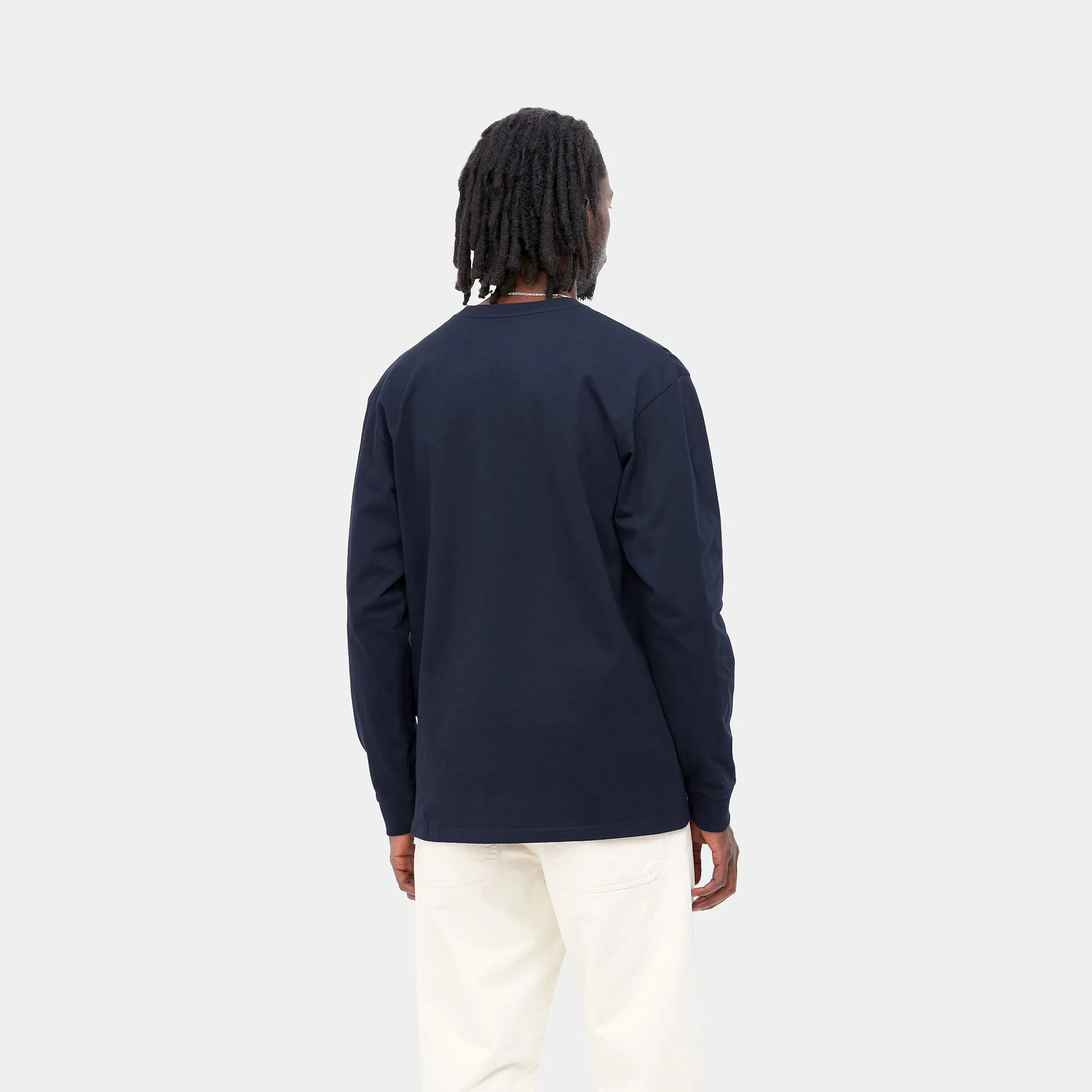 Carhartt WIP Mens Chase Long Sleeve T-Shirt - Dark Navy sold by The Foot Factory product image thumbnail 4