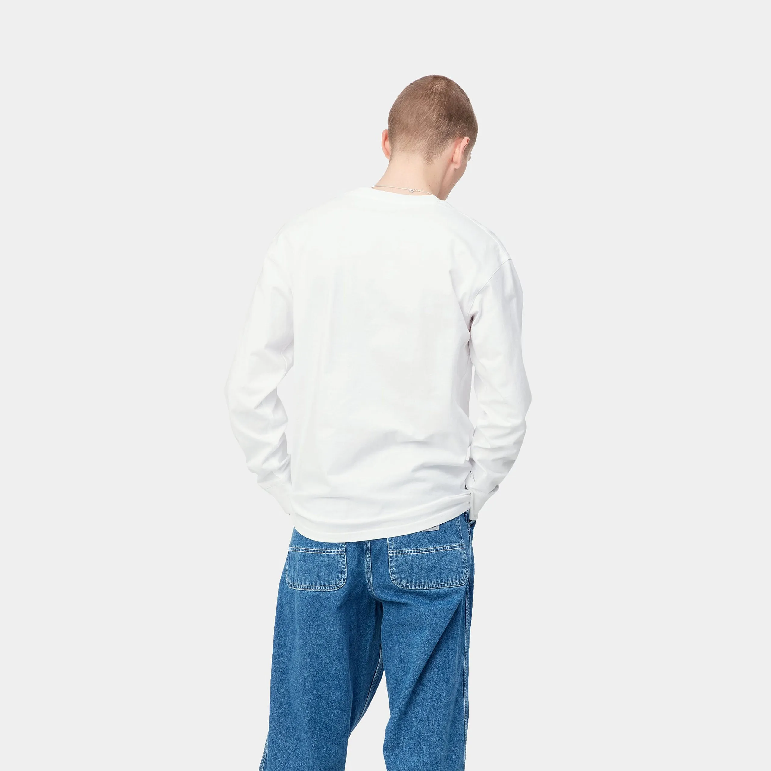 Carhartt WIP Mens American Script Long Sleeve T-Shirt - White sold by The Foot Factory product image thumbnail 4