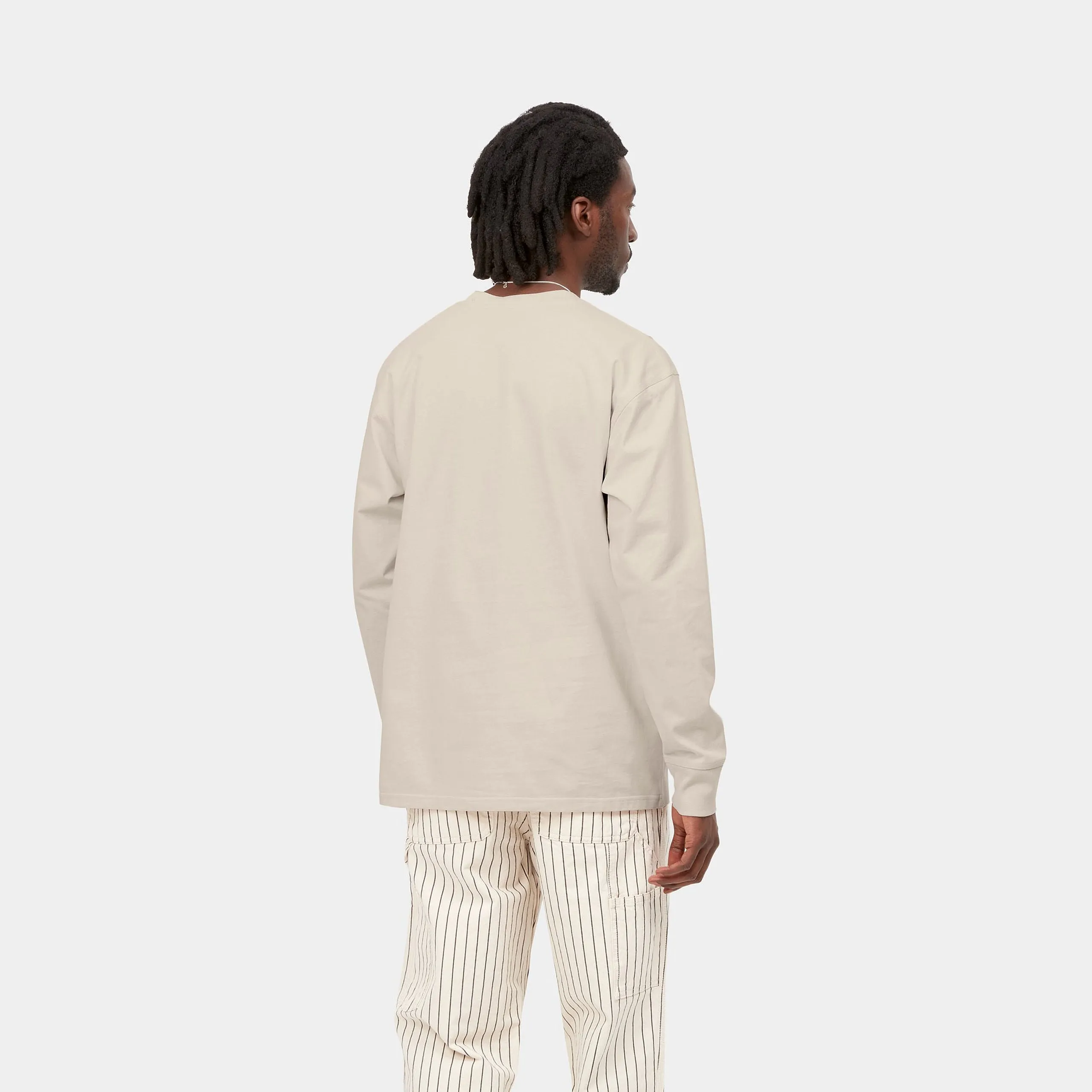 Carhartt WIP Mens American Script Long Sleeve T-Shirt - Natural sold by The Foot Factory product image thumbnail 4