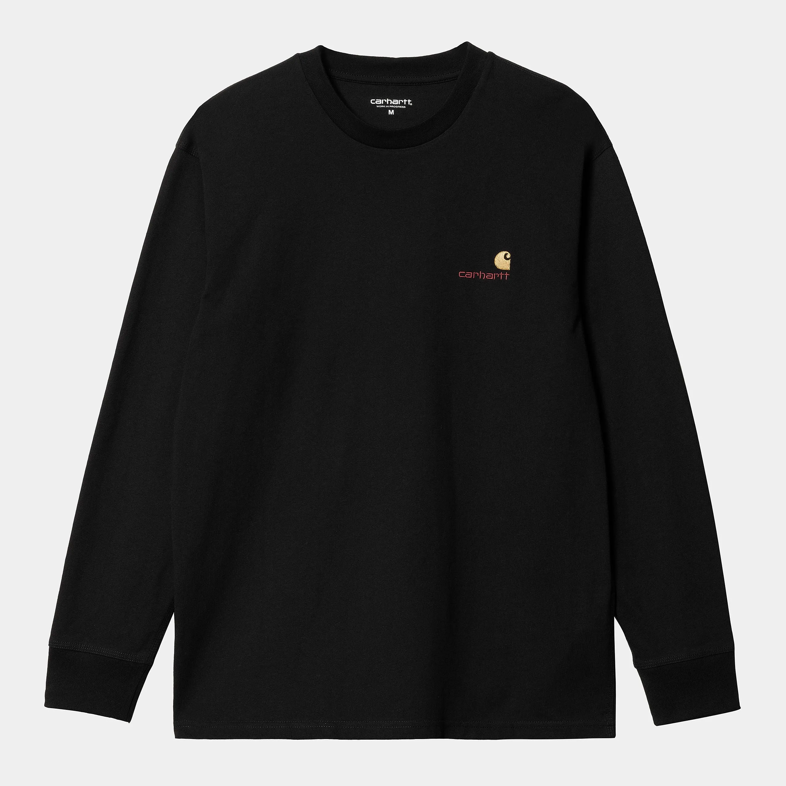 Carhartt WIP Mens American Script Long Sleeve T-Shirt - Black sold by The Foot Factory