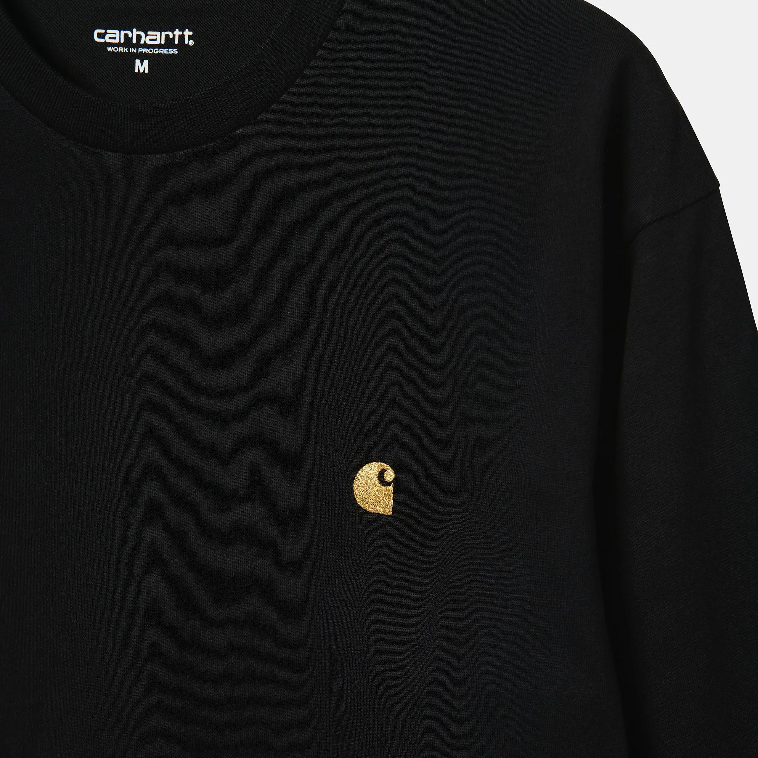 Carhartt WIP Mens Chase Long Sleeve T-Shirt - Black / Gold sold by The Foot Factory product image thumbnail 3