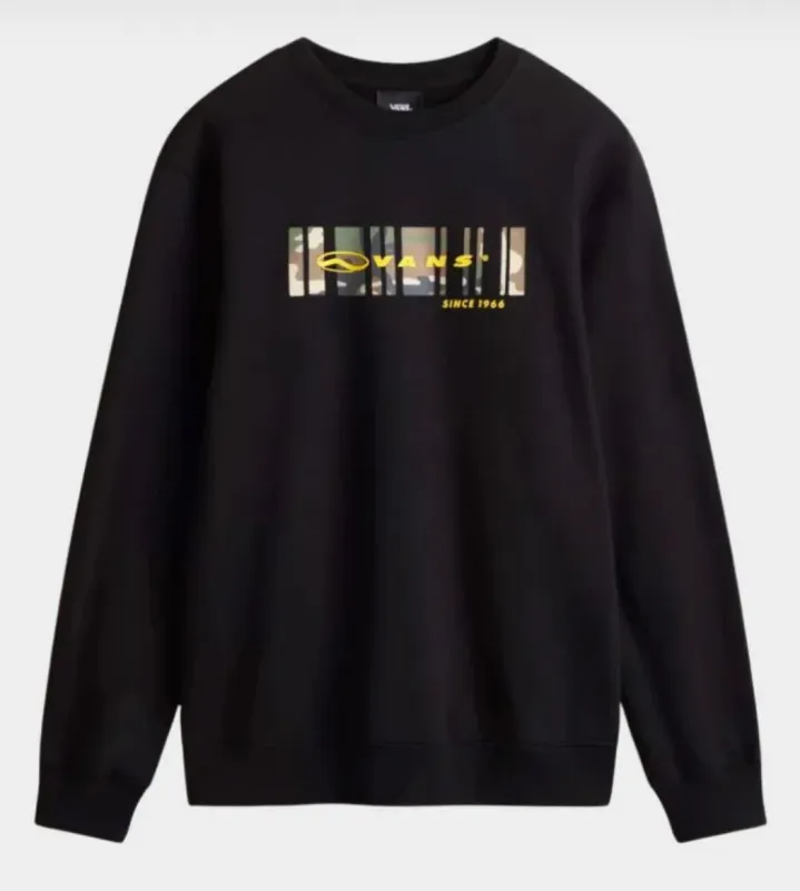 VANS Mens Scanner Crew Neck Sweatshirt | Black sold by The Foot Factory