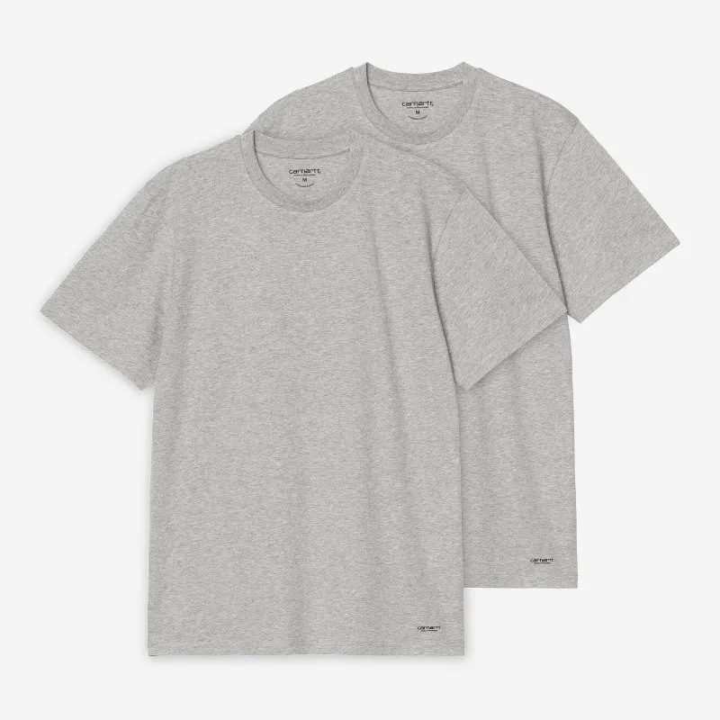 Carhartt WIP Mens Standard Crew Neck Short Sleeve T-Shirt (2 Pack) | Grey Heather sold by The Foot Factory