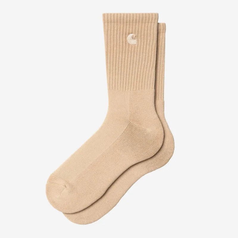 Carhartt WIP Mens Hudson Socks | Dusty Hamilton Brown Chalk Wash sold by The Foot Factory