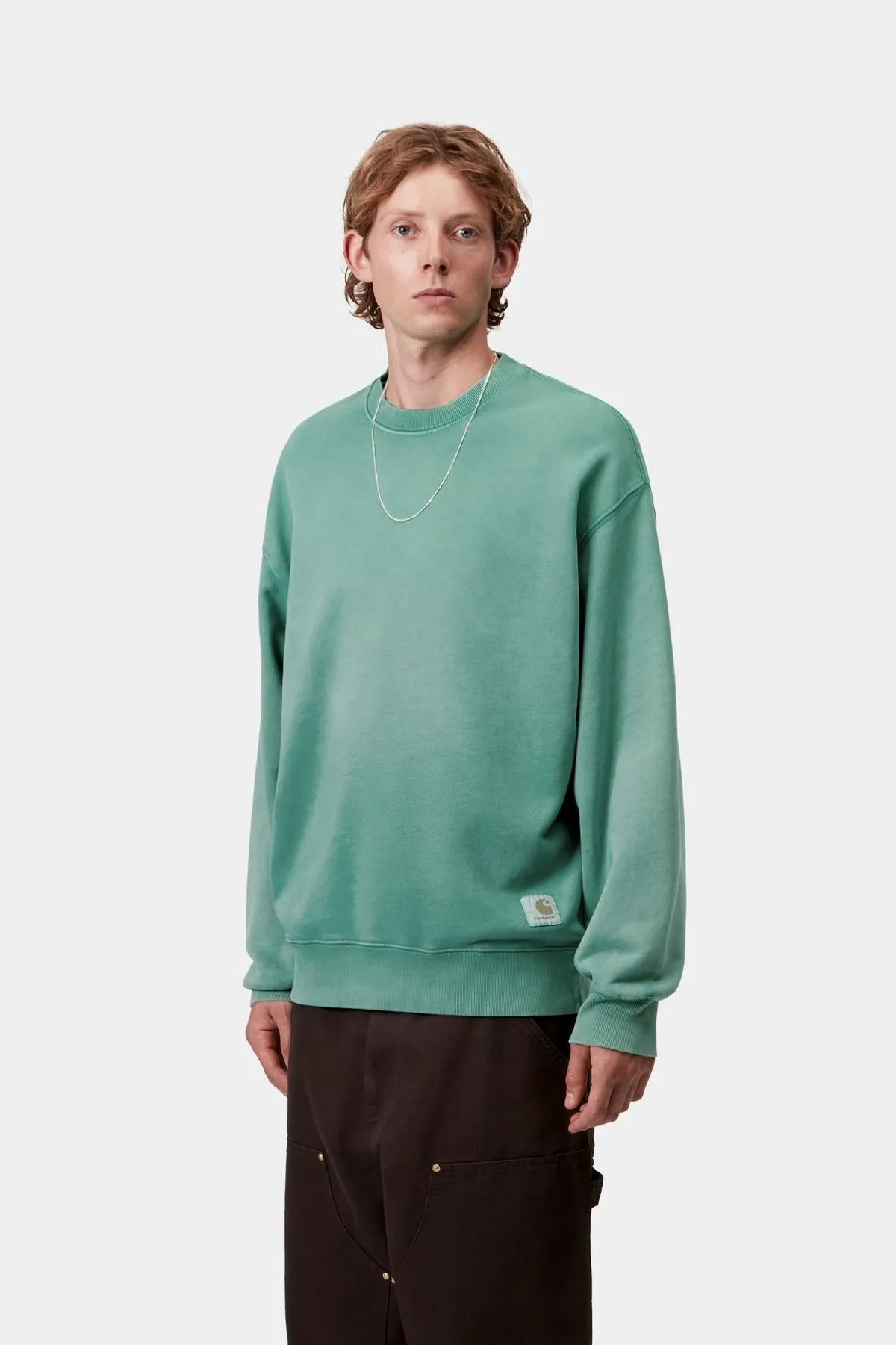 Carhartt WIP Mens Hudson Chalk Wash Sweat Top | Saguaro sold by The Foot Factory product image thumbnail 3
