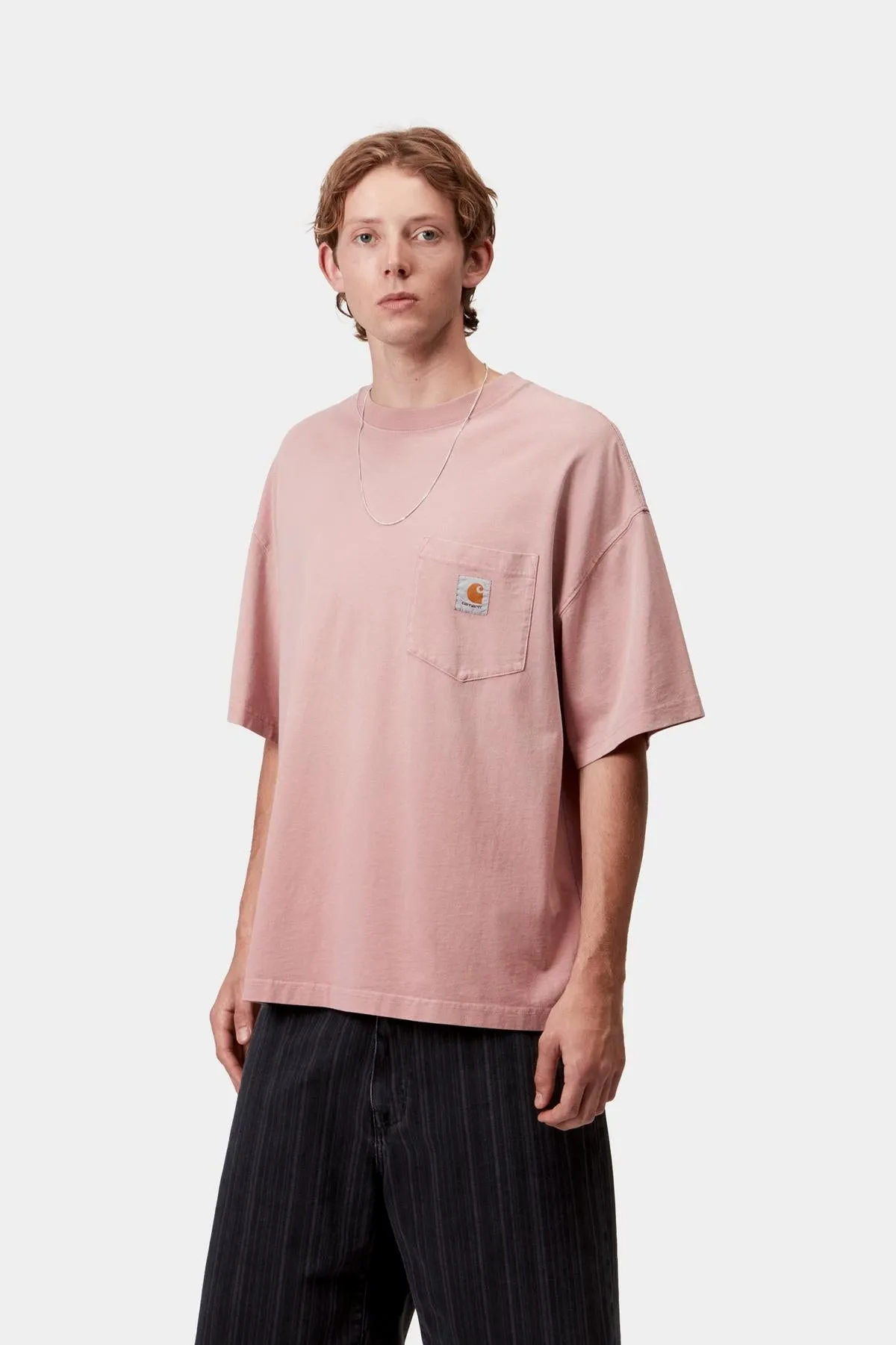 Carhartt WIP Mens Hudson Chalk Wash Pocket T-Shirt | Daphne sold by The Foot Factory product image thumbnail 3