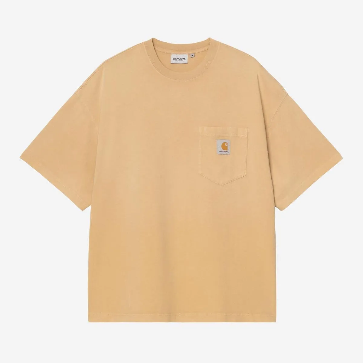 Carhartt WIP Mens Hudson Chalk Wash Pocket T-Shirt | Dusty Hamilton Brown sold by The Foot Factory