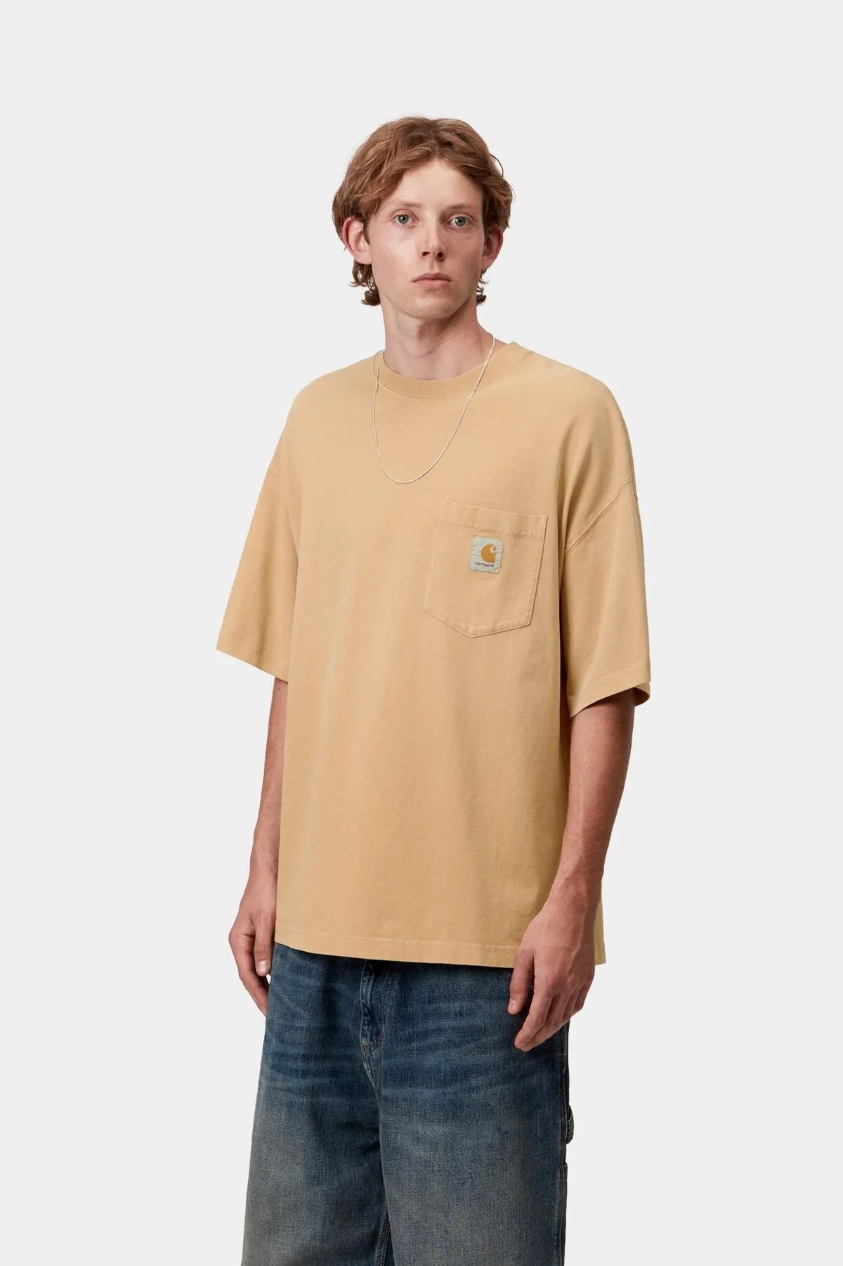 Carhartt WIP Mens Hudson Chalk Wash Pocket T-Shirt | Dusty Hamilton Brown sold by The Foot Factory product image thumbnail 3