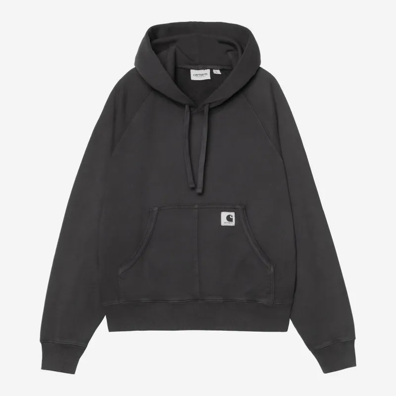 Carhartt WIP Womens Hudson Chalk Wash Hoodie | Black sold by The Foot Factory
