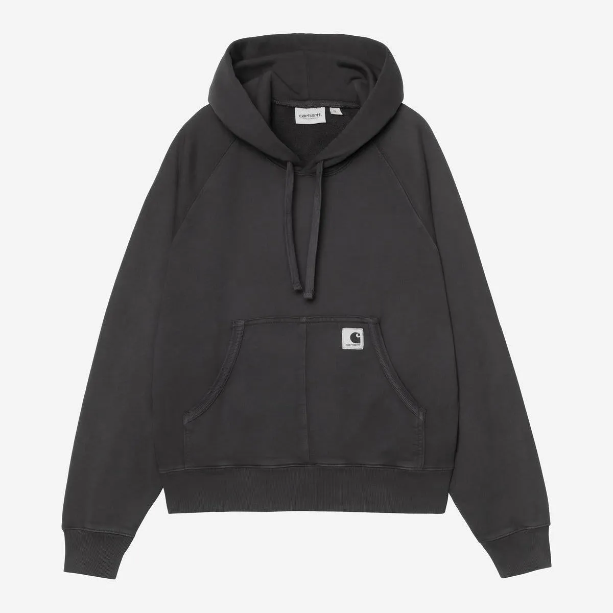 Carhartt WIP Womens Hudson Chalk Wash Hoodie | Black sold by The Foot Factory