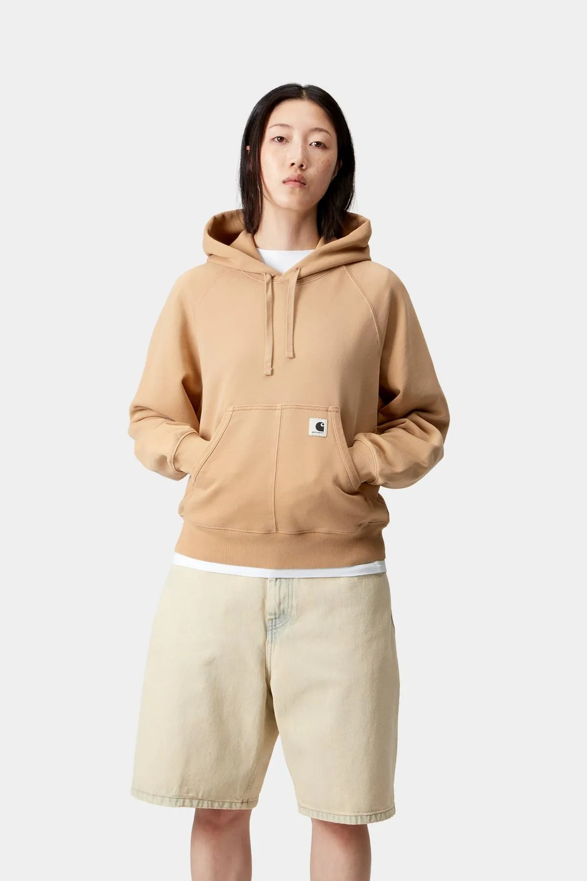 Carhartt WIP Womens Hudson Chalk Wash Hoodie | Dusty Hamilton Brown sold by The Foot Factory product image thumbnail 3