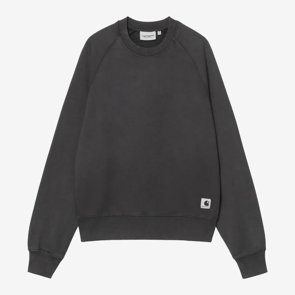 Carhartt WIP Womens Hudson Chalk Wash Sweat Top | Black sold by The Foot Factory