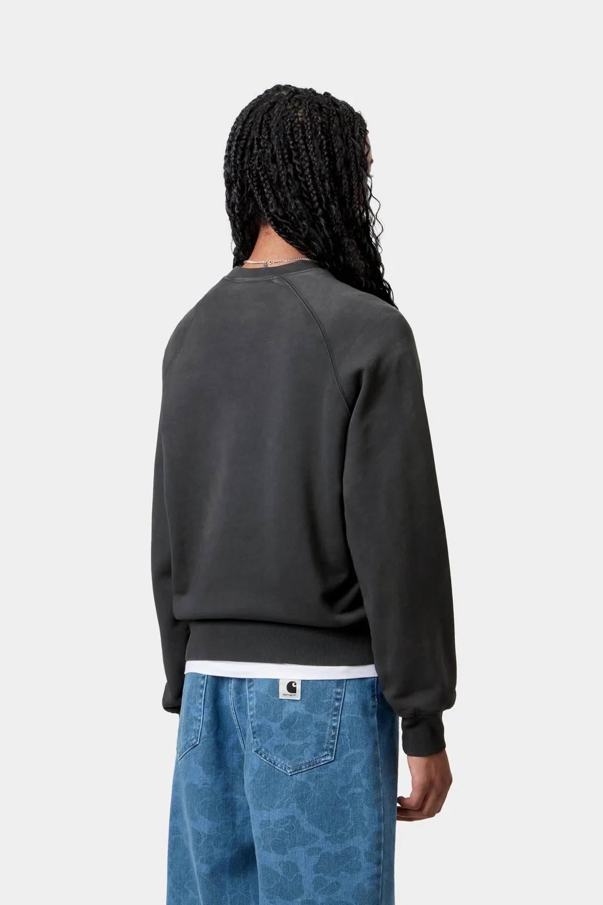 Carhartt WIP Womens Hudson Chalk Wash Sweat Top | Black sold by The Foot Factory product image thumbnail 4