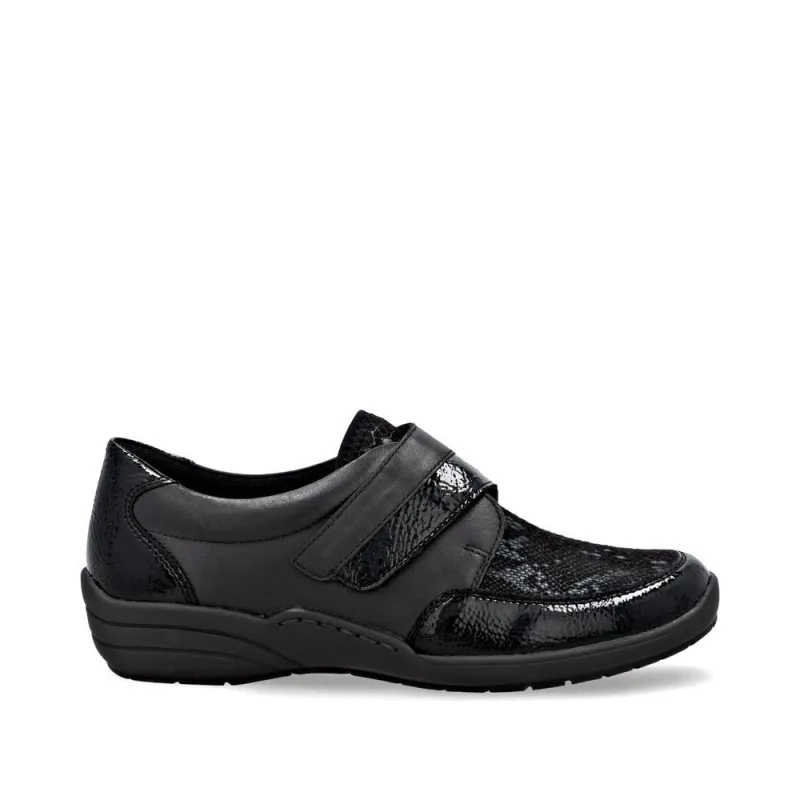 Remonte Womens Extra Width Shoes | Black sold by The Foot Factory