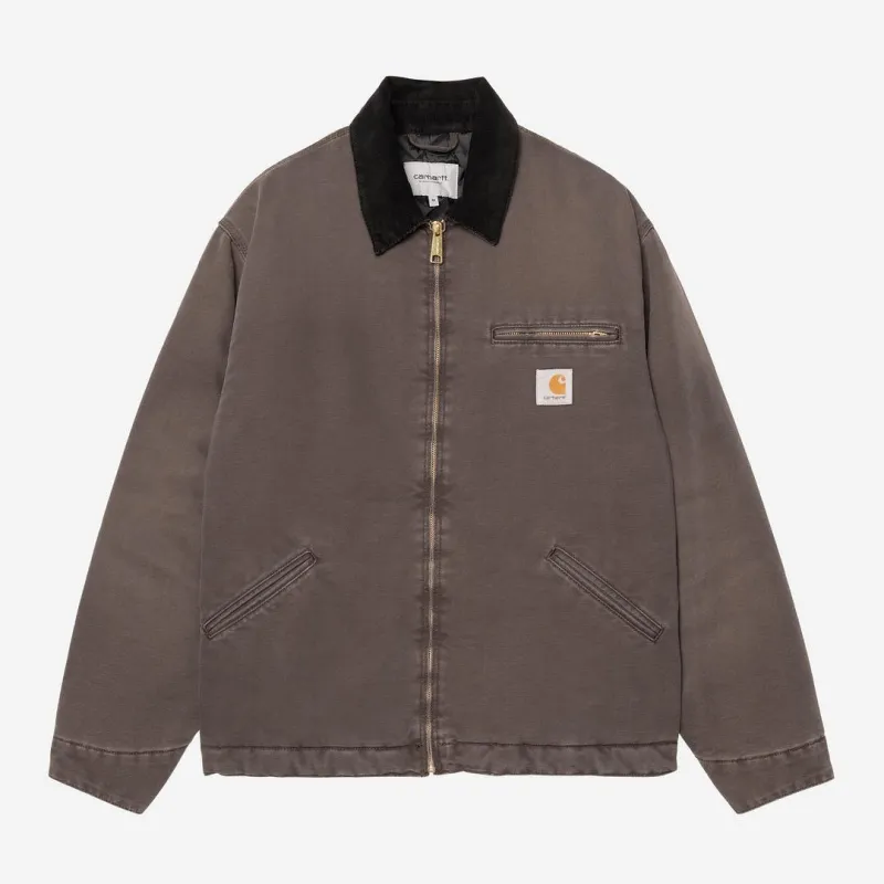 Carhartt WIP Mens OG Detroit Jacket | Tobacco / Black Stone Canvas sold by The Foot Factory