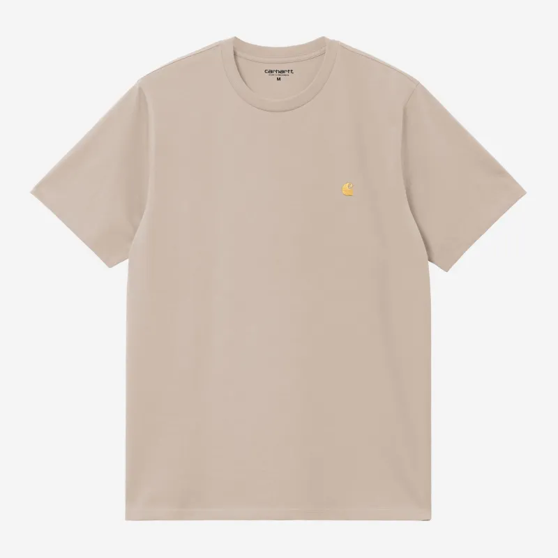 Carhartt WIP Mens Chase Short Sleeve T-Shirt | Fleur De Sel sold by The Foot Factory