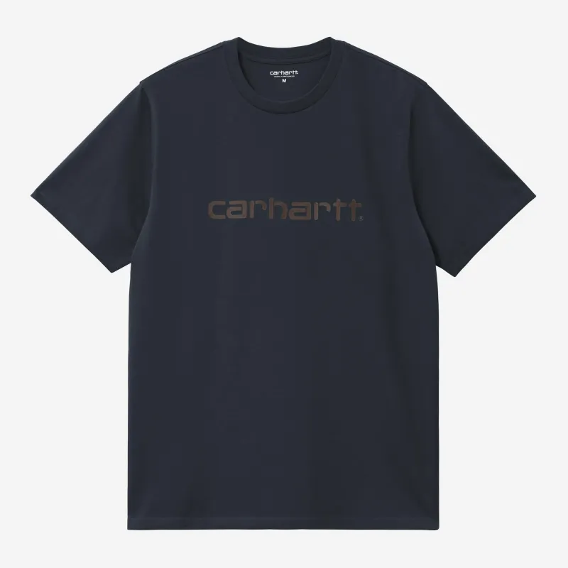 Carhartt WIP Mens Script T-Shirt | Deep Night / Palisander sold by The Foot Factory