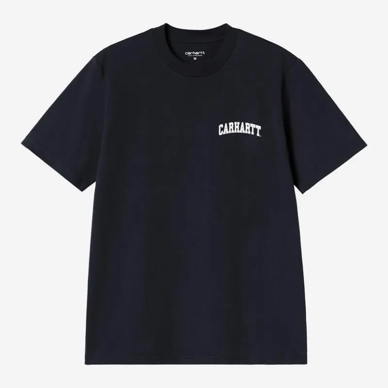 Carhartt WIP Mens Universtity Script T-Shirt | Deep Night sold by The Foot Factory