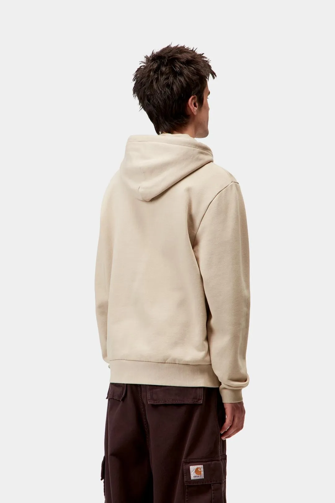 Carhartt WIP Mens Script Embroidery Hoodie | Fleur De Sel sold by The Foot Factory product image thumbnail 4