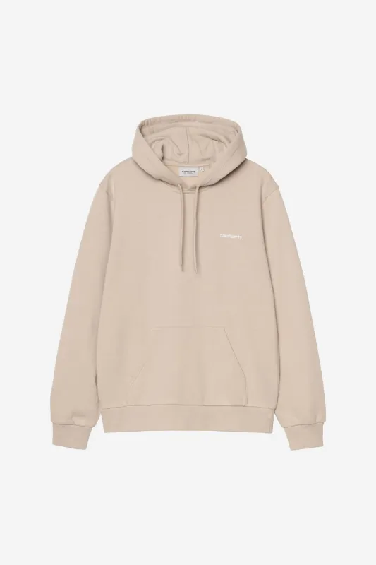 Carhartt WIP Mens Script Embroidery Hoodie | Fleur De Sel sold by The Foot Factory