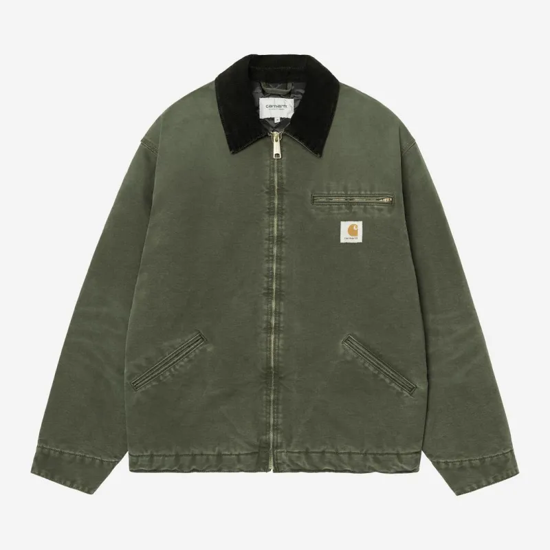 Carhartt WIP Mens OG Detroit Jacket | Olive / Black Stone Canvas sold by The Foot Factory