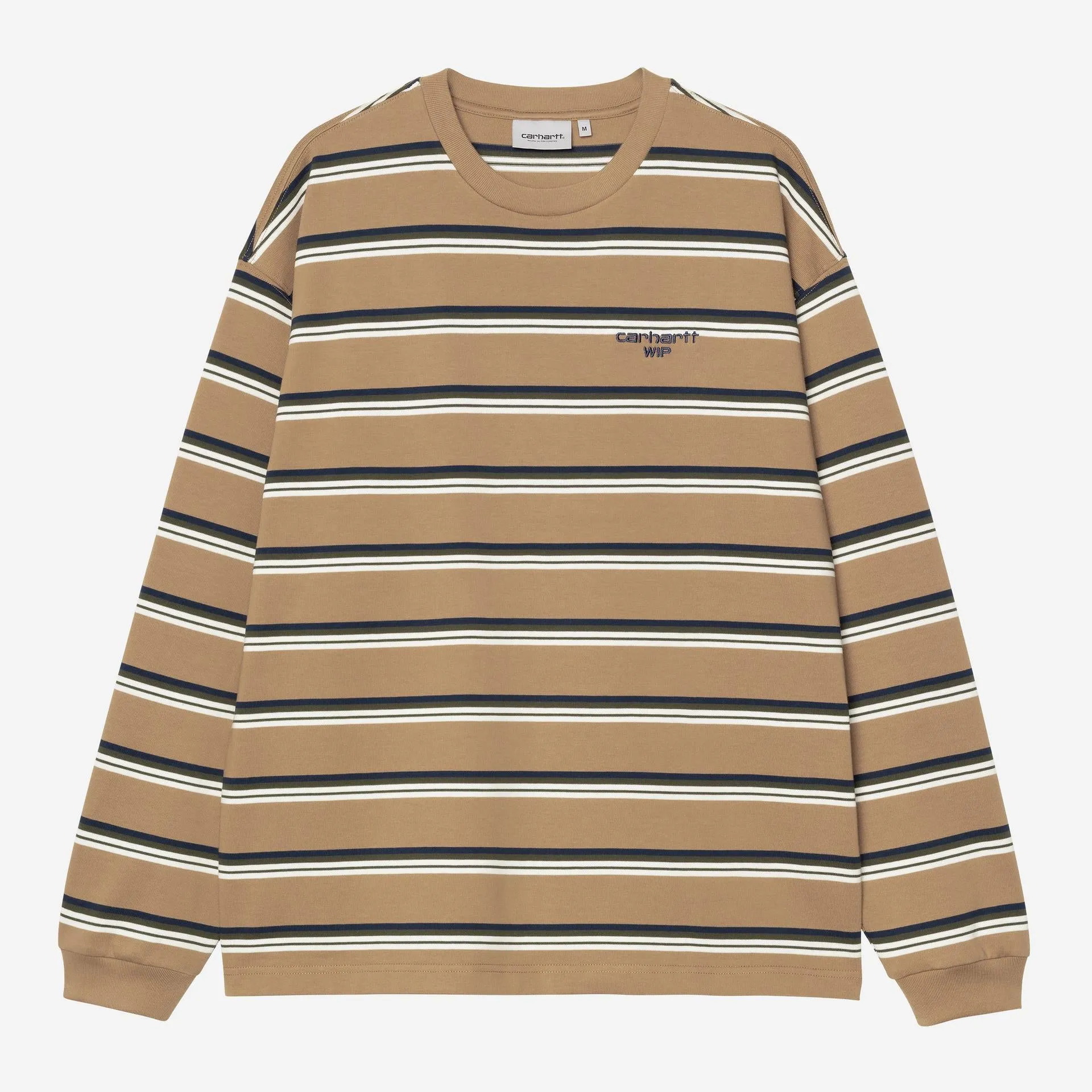 Carhartt WIP Mens Holm Stripe Long Sleeve T-Shirt | Peanut sold by The Foot Factory