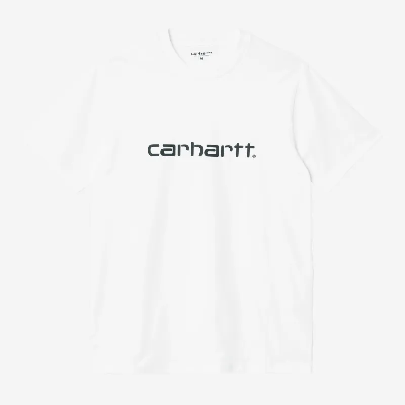 Carhartt WIP Mens Script T-Shirt | White / Black sold by The Foot Factory