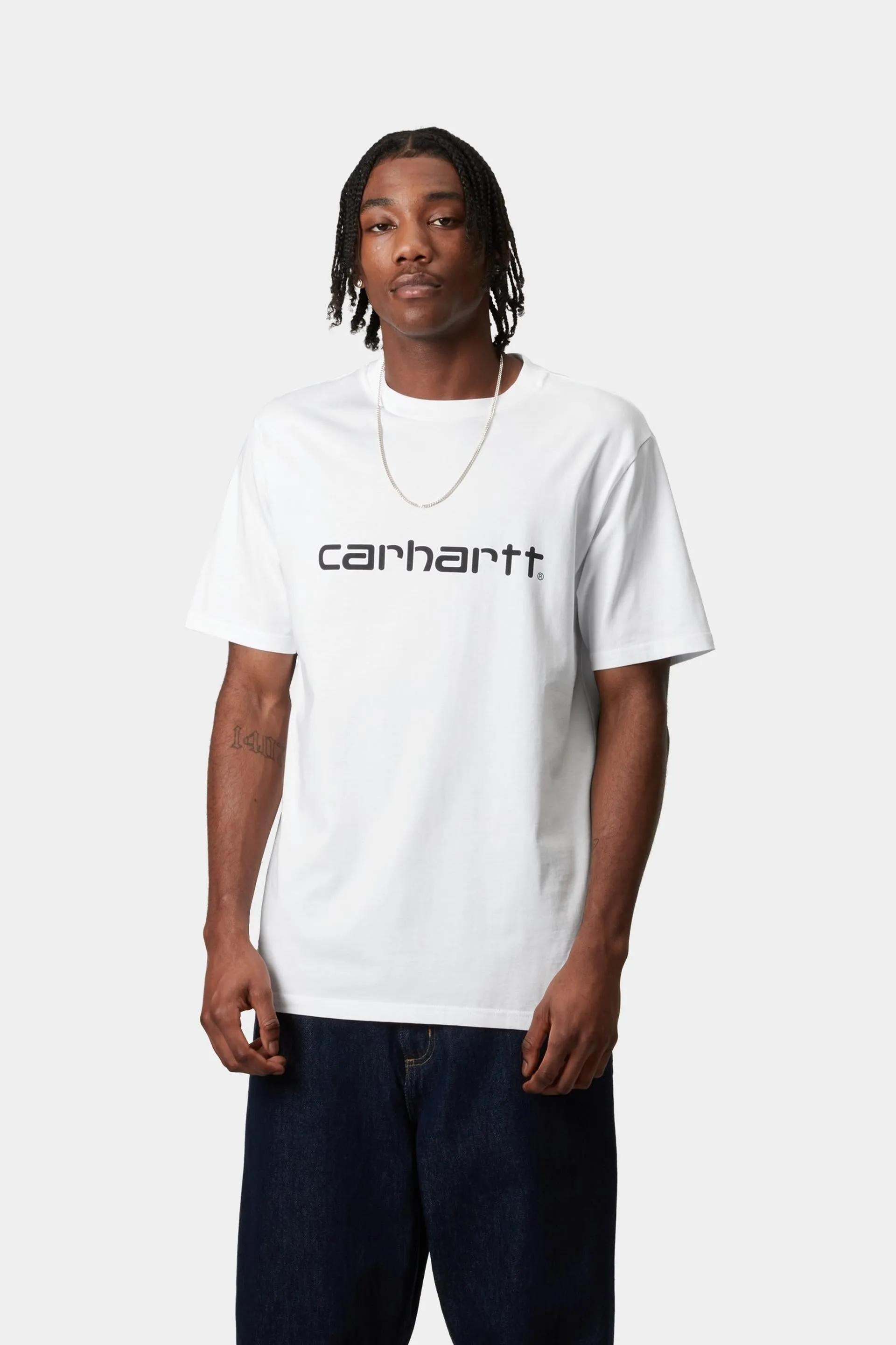 Carhartt WIP Mens Script T-Shirt | White / Black sold by The Foot Factory product image thumbnail 3