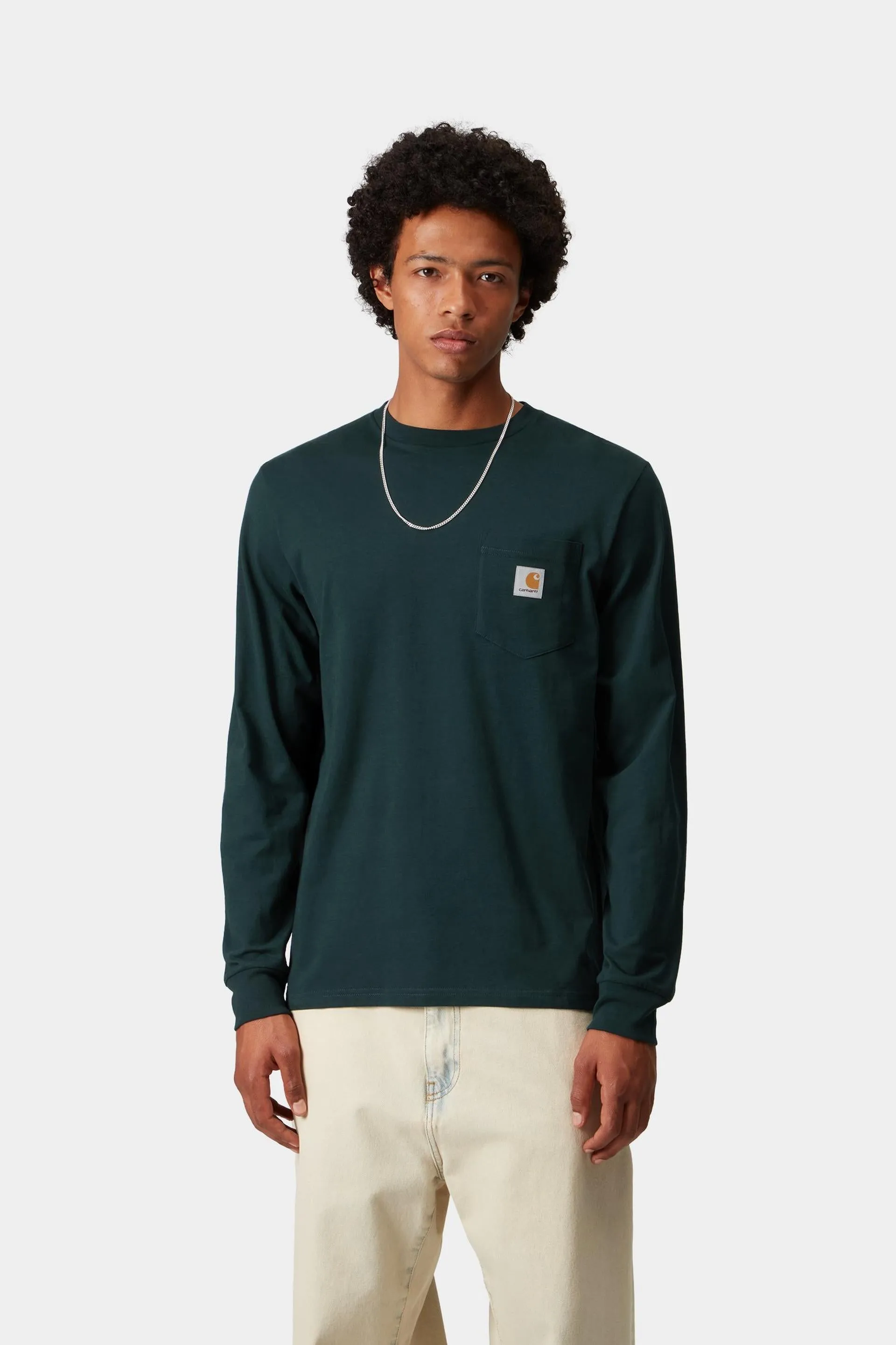 Carhartt WIP Mens Pocket Long Sleeve T-Shirt | Deep Lagoon sold by The Foot Factory product image thumbnail 3