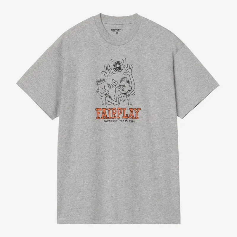 Carhartt WIP Mens Fairplay T-Shirt | Grey Heather sold by The Foot Factory