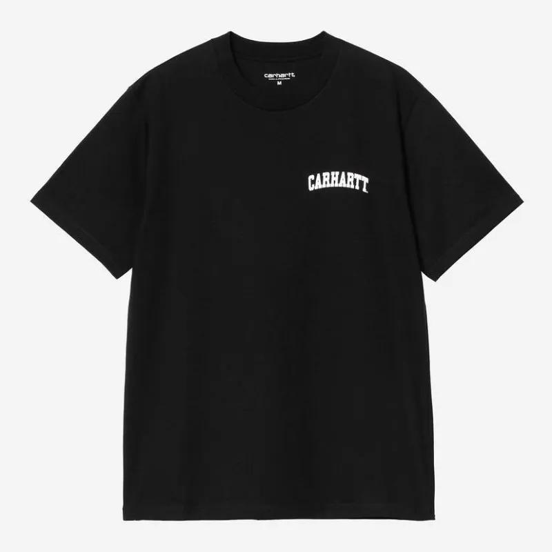 Carhartt WIP Mens Universtity Script T-Shirt | Black sold by The Foot Factory