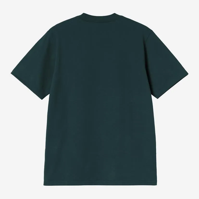 Carhartt WIP Mens Universtity Script T-Shirt | Deep Lagoon sold by The Foot Factory product image thumbnail 2