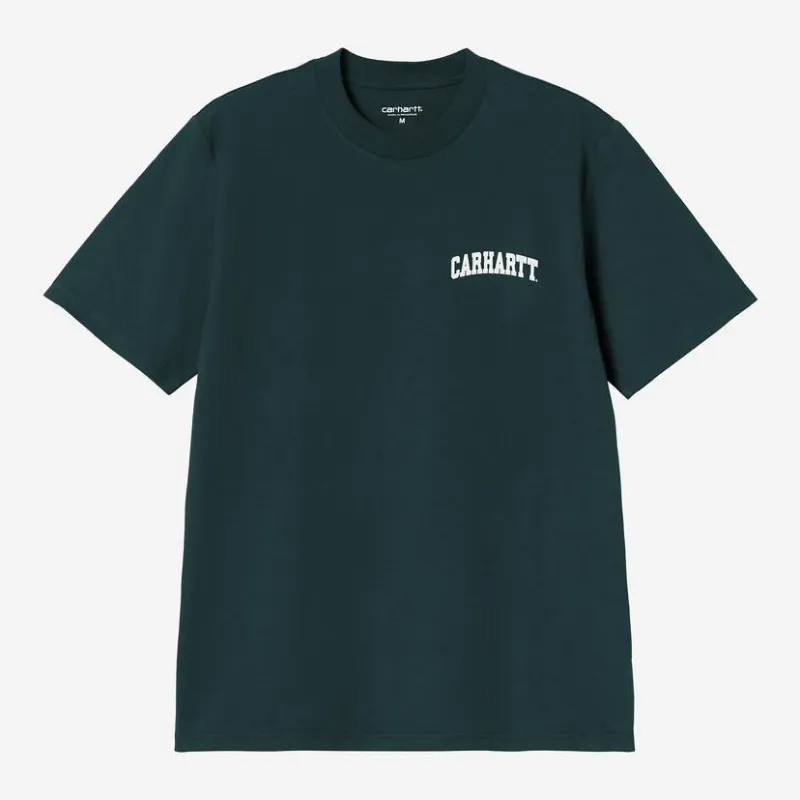 Carhartt WIP Mens Universtity Script T-Shirt | Deep Lagoon sold by The Foot Factory