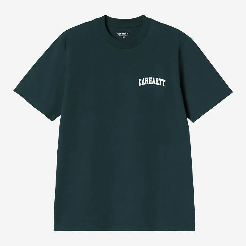 Carhartt WIP Mens Universtity Script T-Shirt | Deep Lagoon sold by The Foot Factory