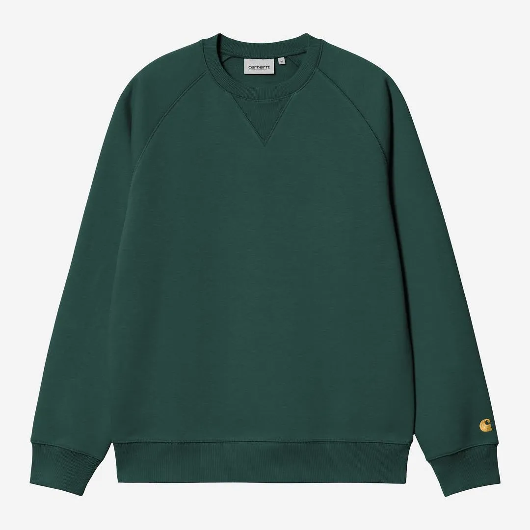 Carhartt WIP Mens Chase Sweat Top | Dark Fir sold by The Foot Factory