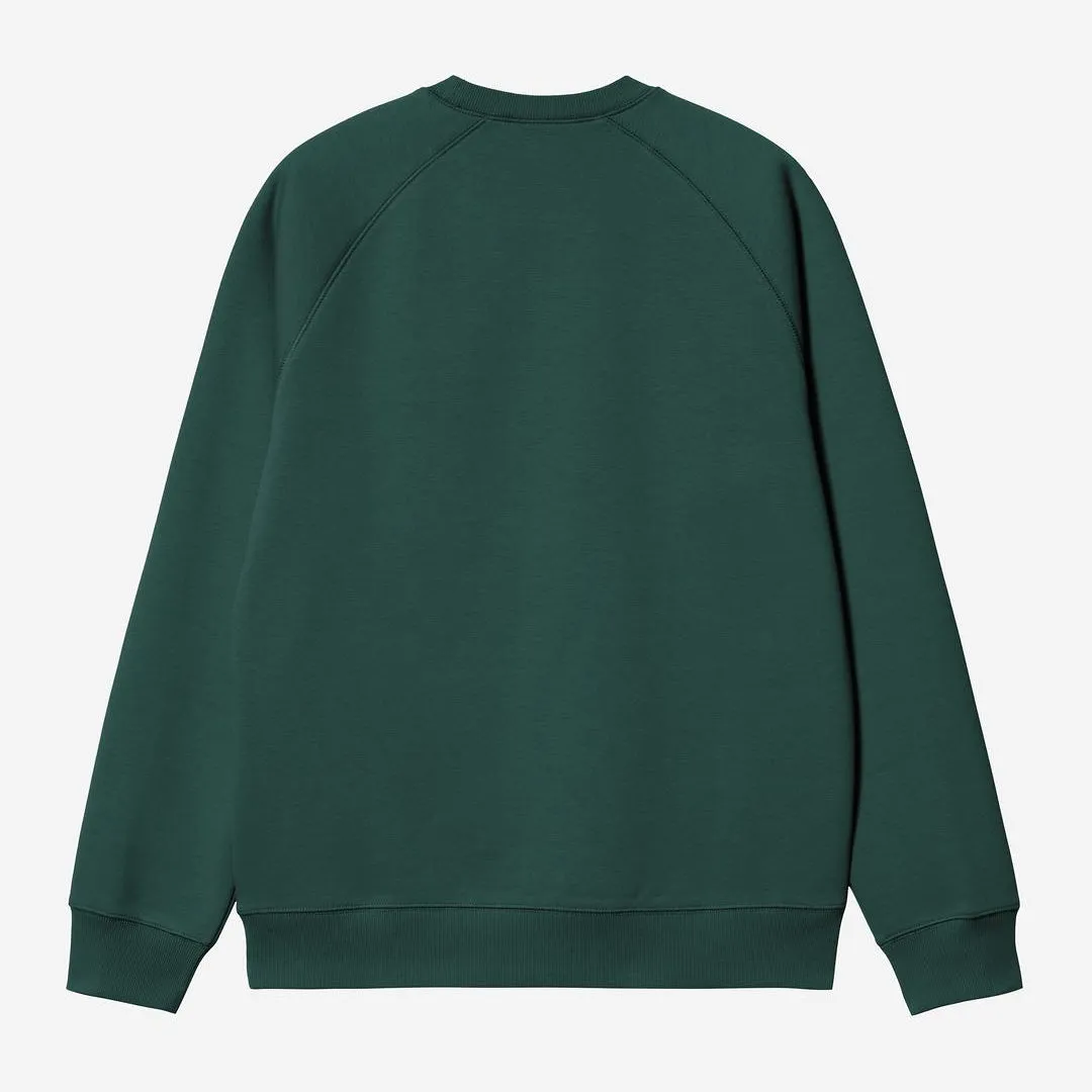 Carhartt WIP Mens Chase Sweat Top | Dark Fir sold by The Foot Factory product image thumbnail 2