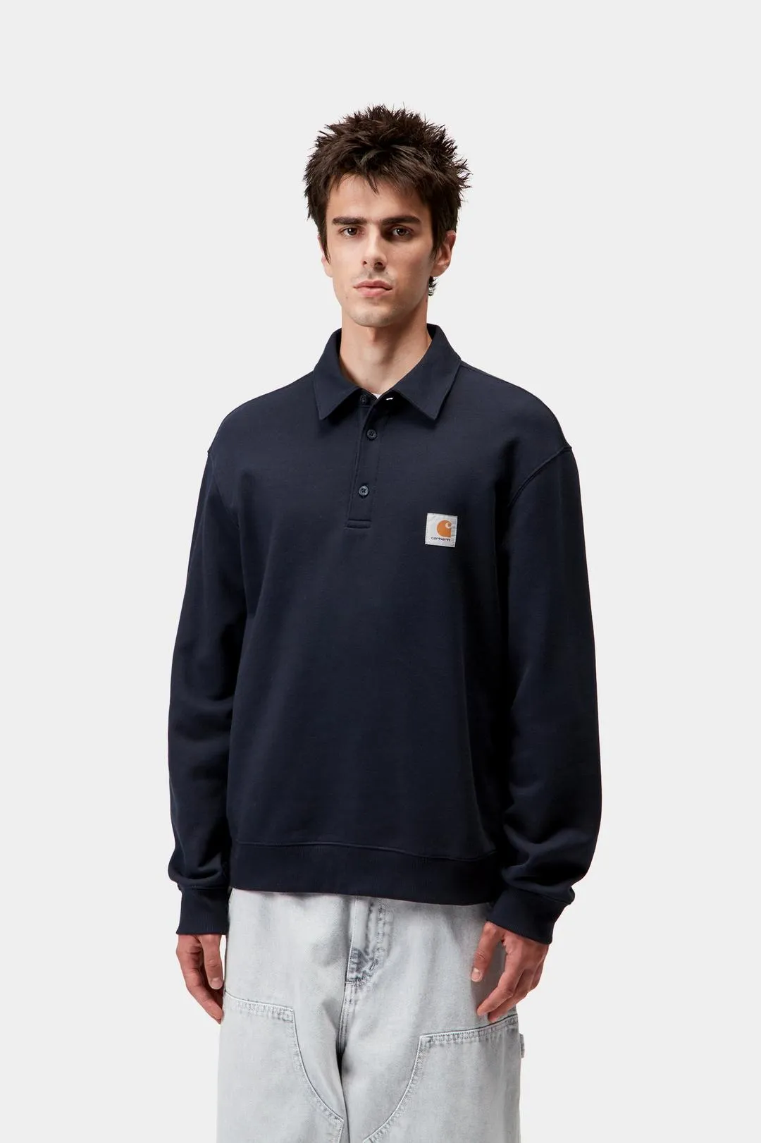 Carhartt WIP Mens Polo Sweatshirt | Deep Night sold by The Foot Factory product image thumbnail 3