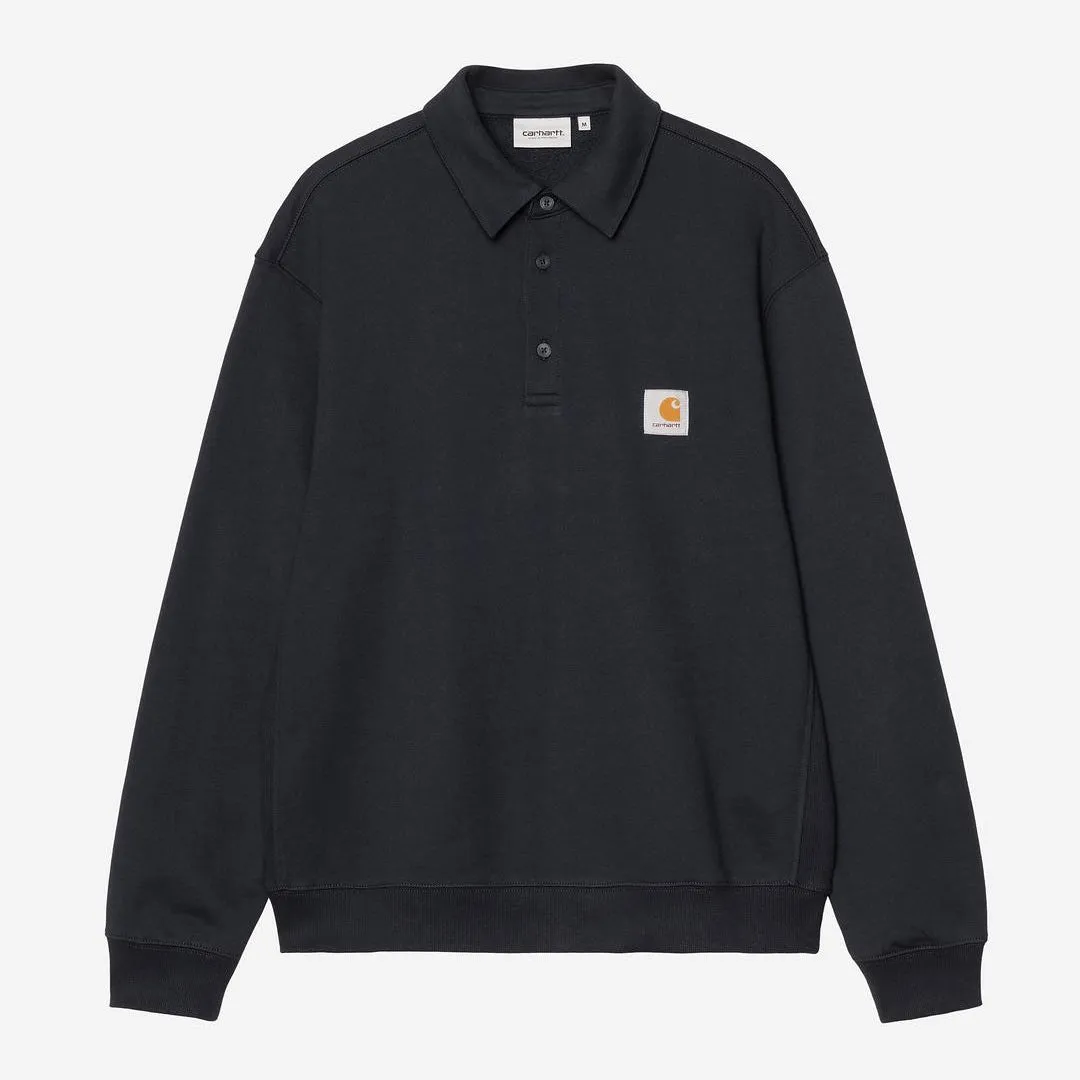 Carhartt WIP Mens Polo Sweatshirt | Deep Night sold by The Foot Factory